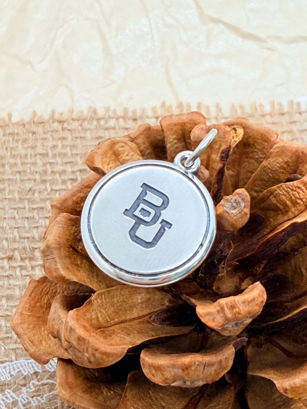 James Avery Baylor University BU Disc Charm Sterling Silver College Charm